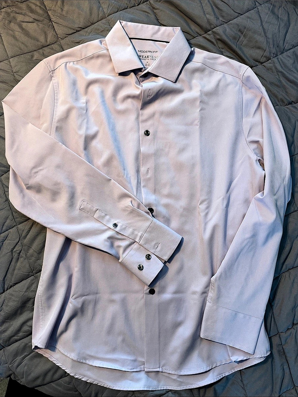Kenneth Cole Modern Fit Dress Shirt Men's Polyester Dress Shirt Size Medium Like
